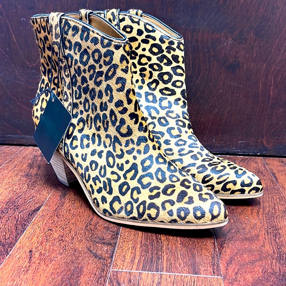 🤎SOLD🖤Frye Women's And Co. Maley Leopard Print Fashion Booties Pointed Toe